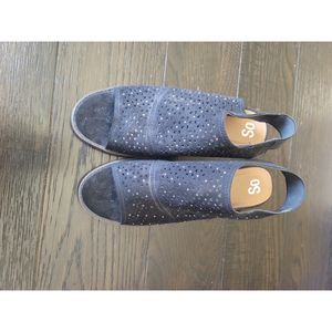 S.O. Black Wedge Sandals